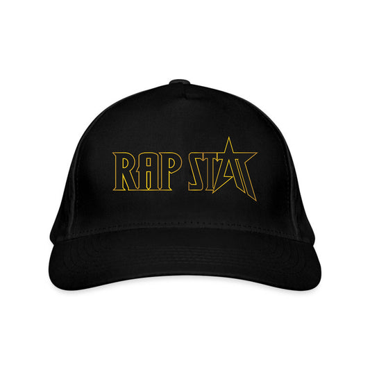 Rap Star Embroidered Black Fitted Hat