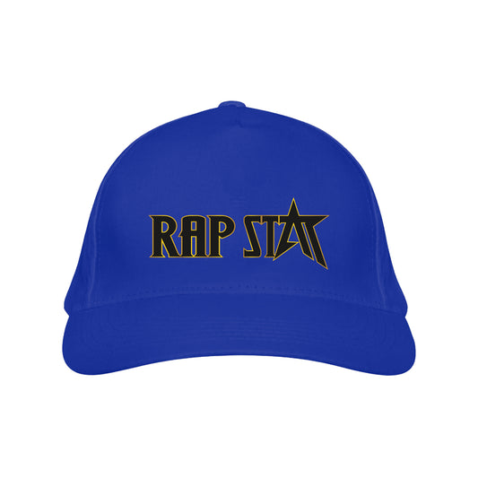 Rap Star Embroidered Royal Blue Fitted Hat