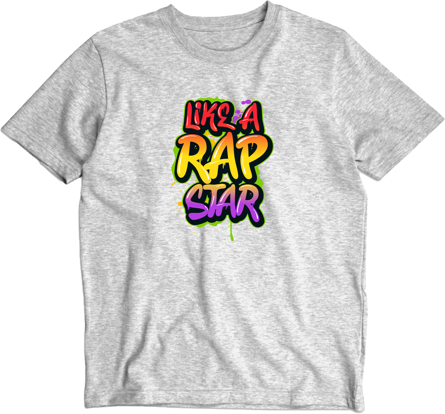 Like A Rap Star Graffiti Version Sport Grey T-shirt