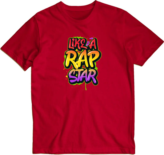 Like A Rap Star Graffiti Version Red T-shirt