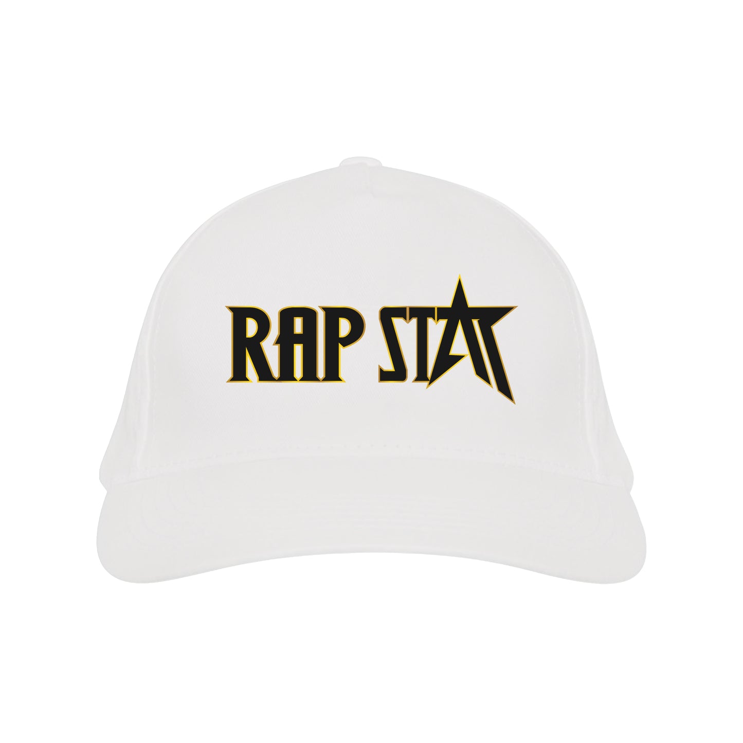 Rap Star Embroidered White Fitted Hat